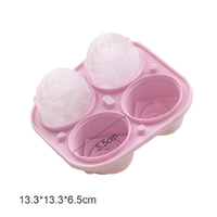 Moule à glaçons en silicone en forme de rose, certifié FDA, sans BPA, qualité alimentaire, facile à démouler, réutilisable, résistant au congélateur et à la chaleur