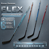 Bâton de hockey sur glace professionnel en carbone, haute flexibilité, poignée texturée, fabricant d'équipements de hockey sur glace, vente en gros