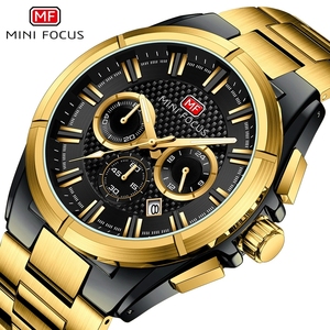 Mini Focus MF0495G <span class=keywords><strong>MF</strong></span> 0495 relojes de pulsera de cuarzo originales reloj de pulsera de acero inoxidable resistente al agua de lujo para hombres Montre Pour Homme - Product Image 2