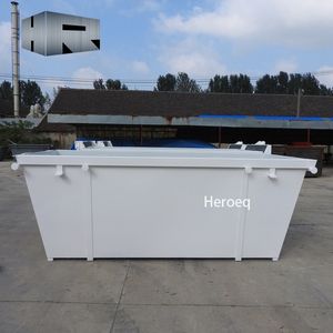 صندوق نفايات معدني 5 أمتار مكعبة لإعادة تدوير الخردة المعدنية في الهواء الطلق مع قضبان رافعة شوكية في القاع - Product Image 3