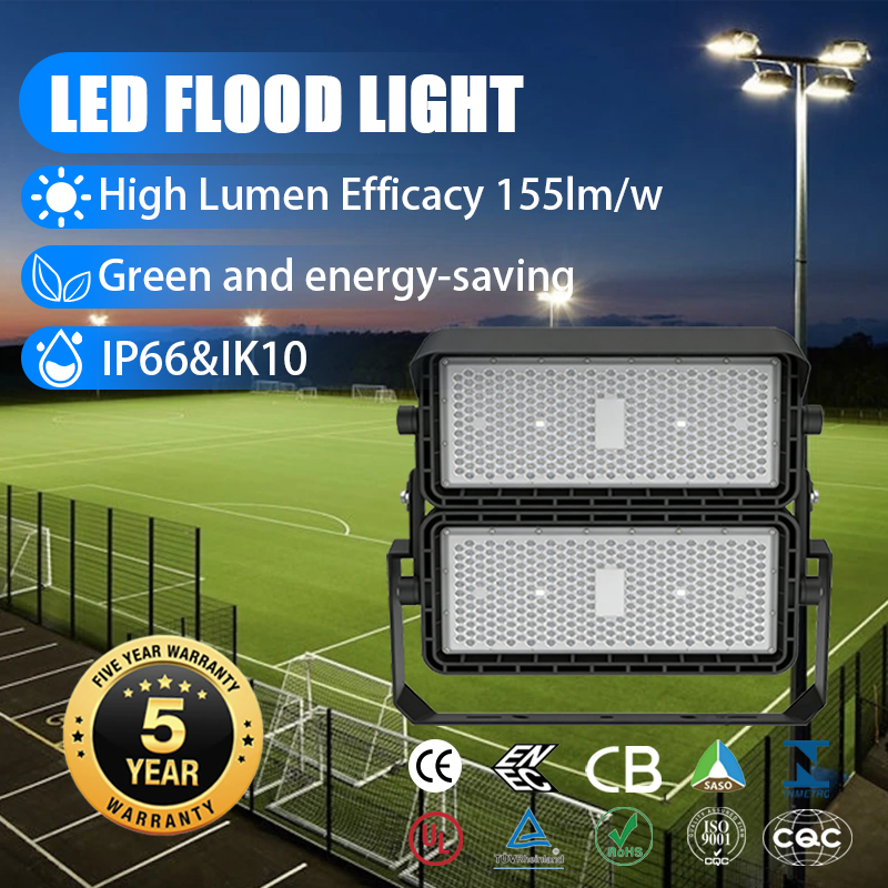 XINDECO F10 LED Flood Light 240W-960W, IP66, Lumileds 155Lm/W for Stadiums Industrial Areas