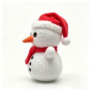 Peluche de bonhomme de neige de Noël personnalisée, adorable peluche de bonhomme de neige, peluche de bonhomme de neige avec bonnet de Père Noël et écharpe rouge - Product Image 5