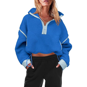 Sudadera Corta de Forro Polar Sherpa para Mujer, Suave, Cálida para Invierno, Informal, Acogedora, Tipo Teddy - Product Image 1