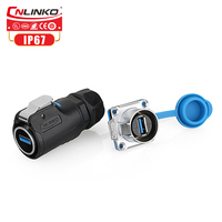 Adaptateur CNLINKO Usb 3.0 vers Usb 2.0 Câble de montage sur panneau Prise et prise Connecteur USB étanche IP68