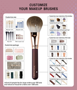 Adorable ensemble de 11 pinceaux plats avec poils synthétiques et manche en bois pour le <span class=keywords><strong>maquillage</strong></span> du visage et du gloss à lèvres - Product Image 6