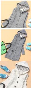 Design spécial largement utilisé coréen hiver long ceinturé <span class=keywords><strong>cardigan</strong></span> <span class=keywords><strong>à</strong></span> <span class=keywords><strong>capuche</strong></span> pour les femmes - Product Image 4