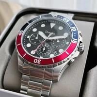 Montre Chronographe de Plongée pour Homme de Haute Qualité, Lunette Rotative, Index Points, Triangle Inversé, Acier Inoxydable FS5767, Tendance Sport
