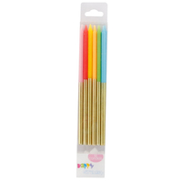 Factory Custom Gold Stick Geburtstags kerzen Buntes Paraffin wachs für Hochzeiten Wohnkultur und Weihnachts feiern