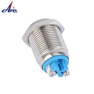 16mm tạm thời/chốt thường mở không thấm nước IP65 <span class=keywords><strong>push</strong></span> <span class=keywords><strong>button</strong></span> với thép không gỉ <span class=keywords><strong>2</strong></span> vít thiết bị đầu cuối chuyển đổi kim loại - Product Image 3