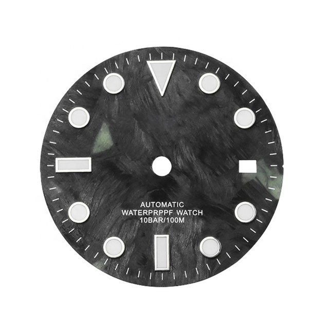 Carbon Fiber Coating Watch Dial Modification Kit Automatic Mechanical Diving Watches Parts
