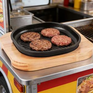 Plaque de cuisson <span class=keywords><strong>en</strong></span> <span class=keywords><strong>fonte</strong></span> épaissie style occidental pour steak, poêle barbecue coréenne, gril rayé pour viande, fromage, Teppanyaki, facile à nettoyer - Product Image 4