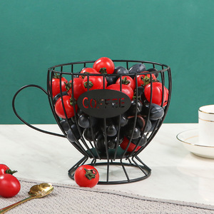 Iron Wire Fruit Basket Round 1-3L Durable Standing Type Food Container Metal Baskets - Product Image 4
