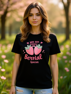 T-shirt da donna Berry Special, girocollo, manica corta, stampa di San Valentino, casual, primavera estate, vestibilità comoda - Product Image 2