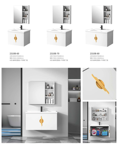 Mobile <span class=keywords><strong>Bagno</strong></span> Moderno in Alluminio Economico con Lavabo a Parete Impermeabile e Garanzia di 5 Anni - Product Image 4