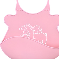 Bavoir d'alimentation réglable en silicone imperméable pour bébé, mignon, réutilisable, écologique, lavable, portable, avec poche de récupération des aliments large, pour 4-60 mois