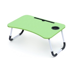 Portable <b>Foldable</b> Laptop <b>Desk</b> with Card Slot & Cup Holder for Home <b>Office</b> or Student Dormitory Simple Wooden Design - Product Image 1