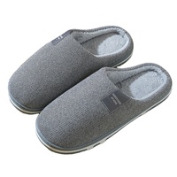 Chaussons d'hiver en coton pour hommes, grande taille, résistants à l'usure, antidérapants, légers, chauds, pour la maison, doux, bout fermé, semelle en TPR