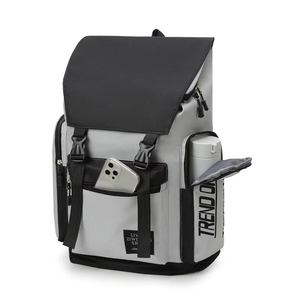 Sac à dos pour ordinateur portable à fermeture roll-top, grande capacité, géométrique, imperméable, unisexe, en tissu Oxford, antivol, pour activités de plein air et sport, tendance - Product Image 2