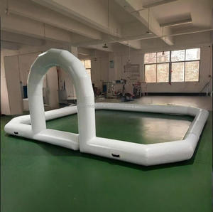 Piste de course gonflable blanche pour karts et voitures tamponneuses, aire de jeux gonflable extérieure pour enfants - Product Image 5