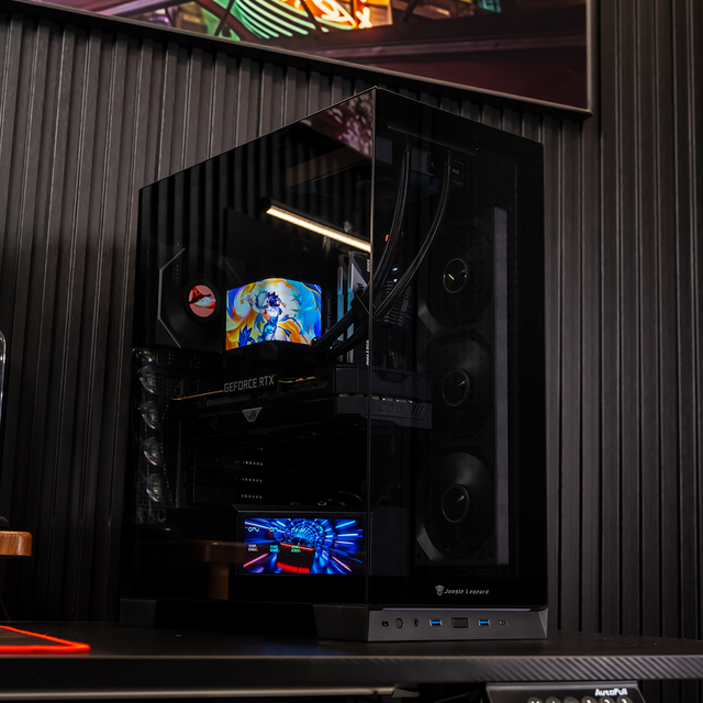 Jungle Leopard AX 8 ATX Mid Tower Gaming PC Case with Panoramic Tempered Glass Front/Top/Rear Cooling in Stock