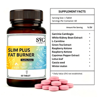 Complément Alimentaire Minceur OEM Personnalisé Slim Plus Brûleur de Graisse avec Extrait Végétal pour la Réduction de la Graisse Viscérale et le Contrôle de l'Appétit chez l'Adulte, 60 Comprimés