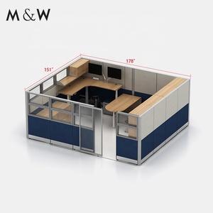 M & W Mỹ ngân hàng dự án Phật Sơn đồ nội thất gỗ L hình dạng văn phòng cubicle Máy Trạm - Product Image 2