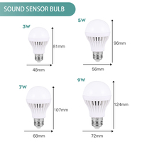 Ampoules LED 3W 5W 7W 9W E27 220V avec capteur sonore, éclairage Luces, ampoules LED avec capteur de mouvement PIR intelligent, ampoule intelligente, ampoule à capteur