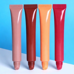 Tube de baume à lèvres rose personnalisé, tube de luxe à presser, 10-30 ml, tubes à lèvres en plastique à presser, conteneur vide avec bouchon rabattable - Product Image 6