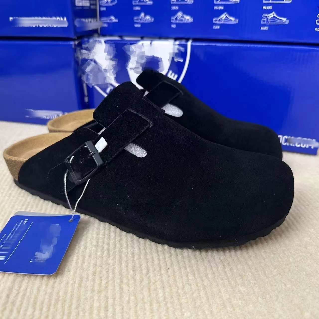 Birkenstocks унисекс из натуральной кожи, легкие шлепанцы из пробковой кожи, летняя обувь с вышивкой на плоской подошве, с закрытым носком, мужские и женские сандалии