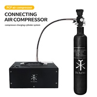 Bouteille d'air comprimé HPA en fibre de carbone TUXING ODM OEM 0,58L 0,7L pour paintball PCP, cylindre de gaz composite enveloppé 300 bars 4500 psi 30 MPa