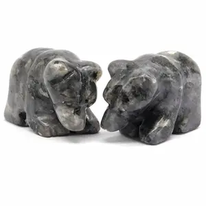 Wholesale crystal carving hand-carved natural chinese labradorite bear use healing decorations for home