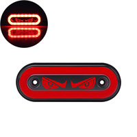 KEVANLY TRUCK050 Nouvelle Lampe de Signalisation d'Avertissement à LED Bleue Super Lumineuse 12V-24V, Effet Yeux de Diable, Petite, Étanche, pour Grille Centrale de Camion, avec Flash Éclatant