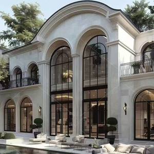 <span class=keywords><strong>Fenêtre</strong></span> à battant arquée en aluminium à double vitrage trempé anti-effraction, résistante aux impacts d'ouragan, pour appartement, hôtel, résidence - Product Image 1