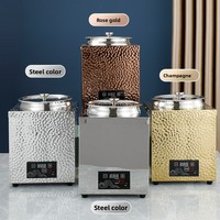 Chauffe-soupe électrique commercial en acier inoxydable, texture martelée, 400W, 11L, pour buffets d'hôtel et soupes de petit-déjeuner