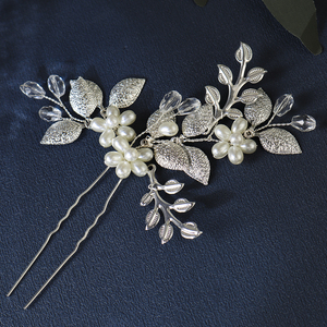 Vintage Simple blanc perle fleur <span class=keywords><strong>épingle</strong></span>s <span class=keywords><strong>à</strong></span> <span class=keywords><strong>cheveux</strong></span> européen américain mariée <span class=keywords><strong>mariage</strong></span> coiffes élégant polyvalent alliage feuille <span class=keywords><strong>épingle</strong></span>s <span class=keywords><strong>à</strong></span> <span class=keywords><strong>cheveux</strong></span> - Product Image 6