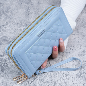 Cartera larga con doble cremallera para mujer, diseño bordado, multifuncional, para móvil, novedad 2026 - Product Image 2
