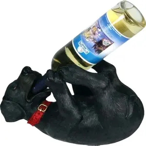 Expositor de vinho personalizado, garrafa em forma de animal para cachorro, 3d de resina preta