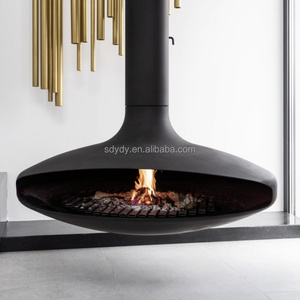 Poêle Autonome en Fonte au Design Moderne, Combustible Granulés/Bois pour Chauffage Domestique Salon Extérieur Charbon - Product Image 5