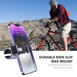 Montaje de horquilla de bicicleta multifuncional, soporte de teléfono en forma de U con bloqueo en U, Universal para manillar de moto