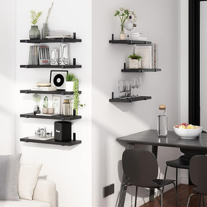 Ensemble d'<span class=keywords><strong>étagère</strong></span>s flottantes 8 pièces-<span class=keywords><strong>Étagère</strong></span> murale <span class=keywords><strong>de</strong></span> style rustique pour la décoration du salon, <span class=keywords><strong>de</strong></span> la <span class=keywords><strong>salle</strong></span> <span class=keywords><strong>de</strong></span> <span class=keywords><strong>bain</strong></span> et <span class=keywords><strong>de</strong></span> la chambre-<span class=keywords><strong>Étagère</strong></span> <span class=keywords><strong>de</strong></span> <span class=keywords><strong>rangement</strong></span> en bois - Product Image 3