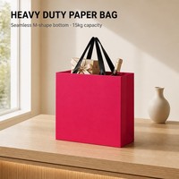 Sacs de courses en papier écologiques avec ruban, fond sans pli, résistants (15 kg), impression offset, logo personnalisé, recyclables en vrac