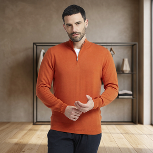 Ropa de Invierno Italiana de Calidad, Suéter de Cuello Redondo para Hombre, Tejido con Hilo Teñido, 100% Merino Ultrafino, Antipilling, Manga Larga, ODM PAOLO NERO - Product Image 2