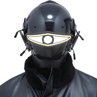 Masque intégral mécanique Cyberpunk Tech, casque noir style Mecha pour cosplay
