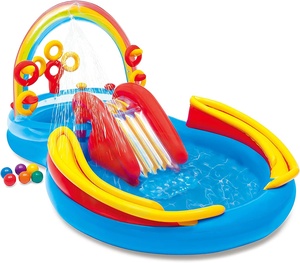 Arroseur gonflable arc-en-ciel pour enfants <span class=keywords><strong>piscine</strong></span> <span class=keywords><strong>toboggan</strong></span> parc aquatique gonflable fête jouer anneau lancer jeu jouets centre de jeu d'eau - Product Image 1
