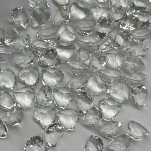 Cabujones de cuarzo blanco natural al por mayor, piedras facetadas sueltas en forma de corazón transparentes con culet pulido para incrustaciones de joyería - Product Image 3
