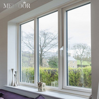 Ventanas Abatibles Modernas de Aluminio Meidoor con Rejilla de Seguridad y Doble Vidrio con Rotura de Puente Térmico para Cocina y Oficina, Ahorro de Energía