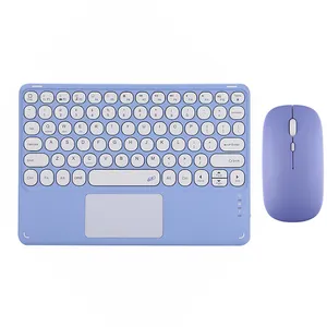 공장 가격 무선 귀여운 다채로운 키보드 태블릿 충전식 스페인어 키보드 및 마우스 ipad 콤보 휴대용