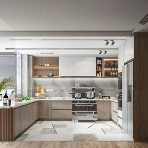 SANTOPOVA Armoires de cuisine sur mesure pour toute la maison, intégrées au mur, au sol et aux portes d'armoires avec cuisinières, design intégré pour la maison - Product Image 4