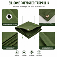 Bâche en toile de silicone robuste 1000D 610 g/m² imperméable 18x15 en polyester avec œillets pour bateau