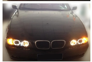 Ensemble de phares modifiés pour BMW Série 5 E39, années 95-03, avec <span class=keywords><strong>projecteur</strong></span> Angel Eye modifié, phares au xénon - Product Image 1